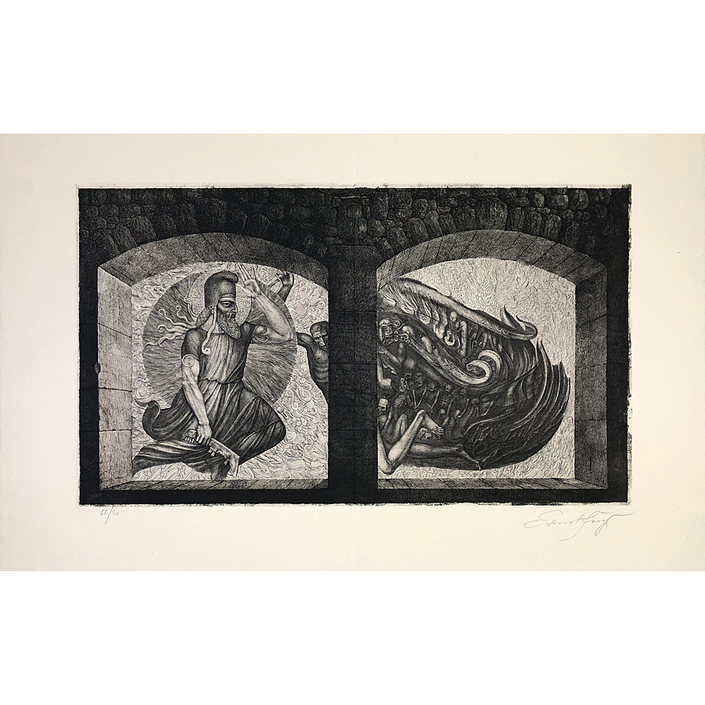 Ernst Fuchs – Samson fights the Philistines