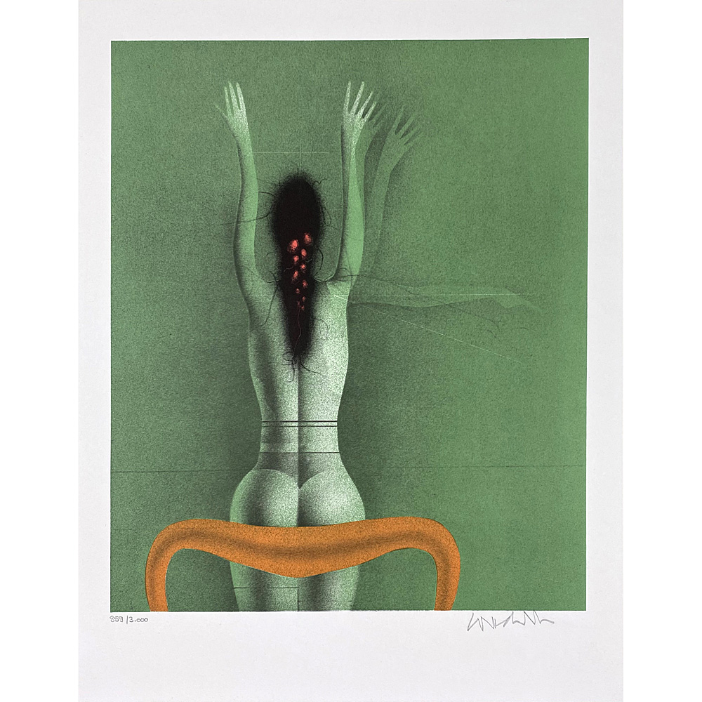 Paul Wunderlich – Face to the wall (green)
