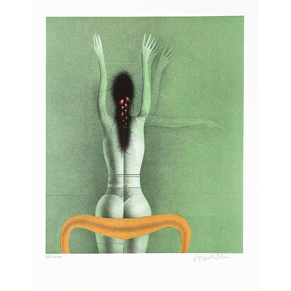 Paul Wunderlich – Face to the wall (green)