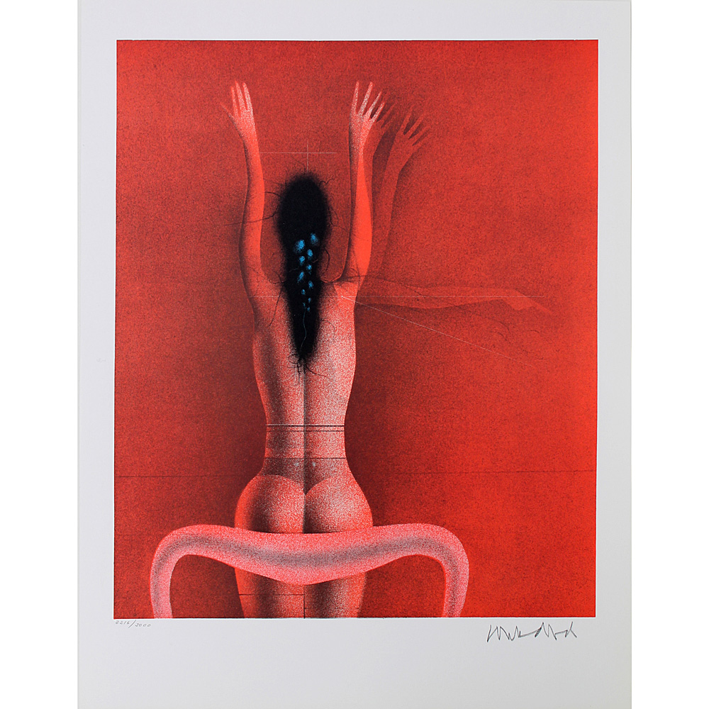 Paul Wunderlich – Face to the wall (red)