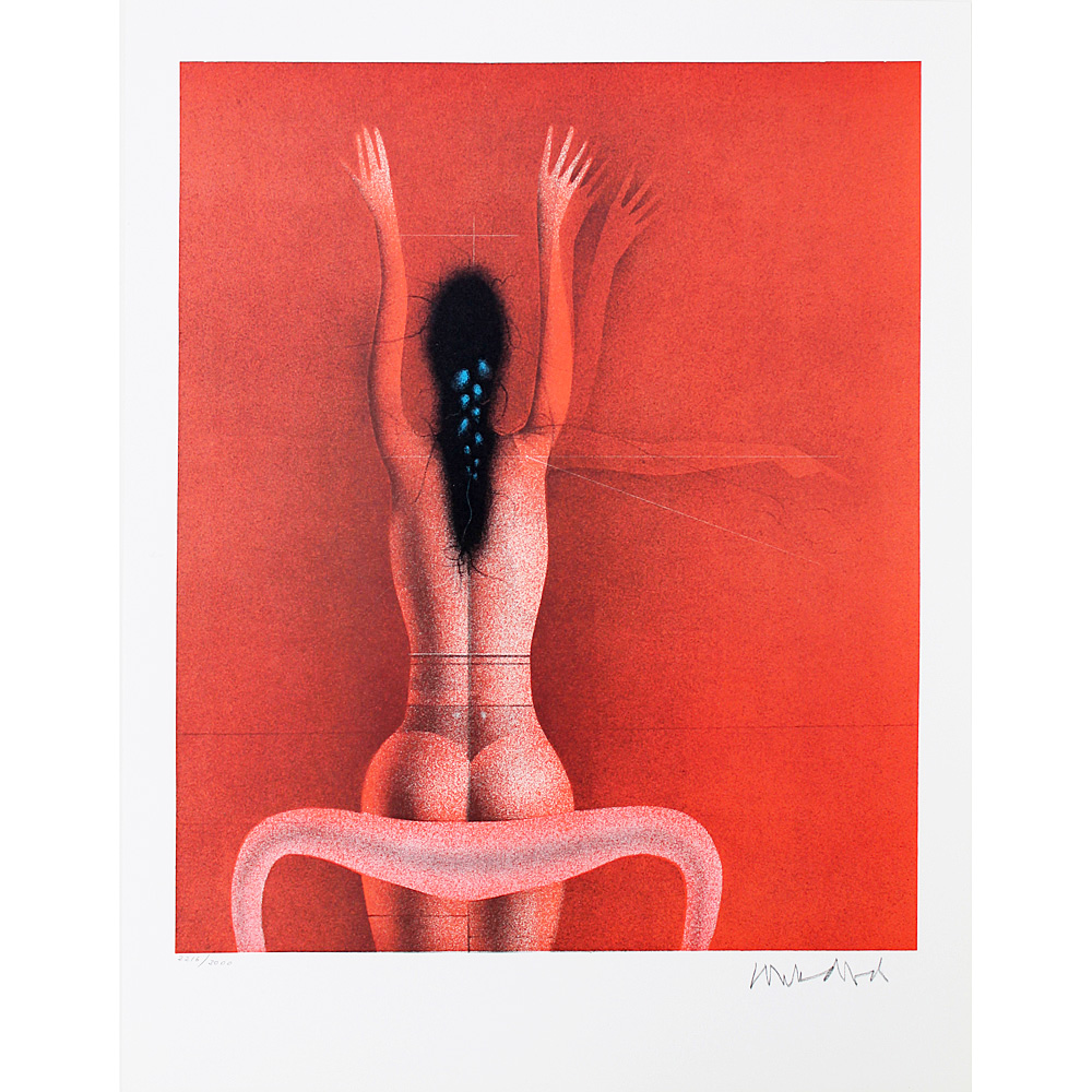 Paul Wunderlich – Face to the wall (red)